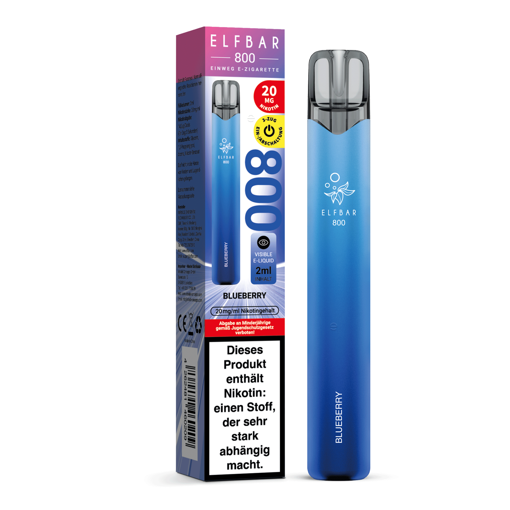 Elfbar 800 - Blueberry - OHNE NIKOTIN