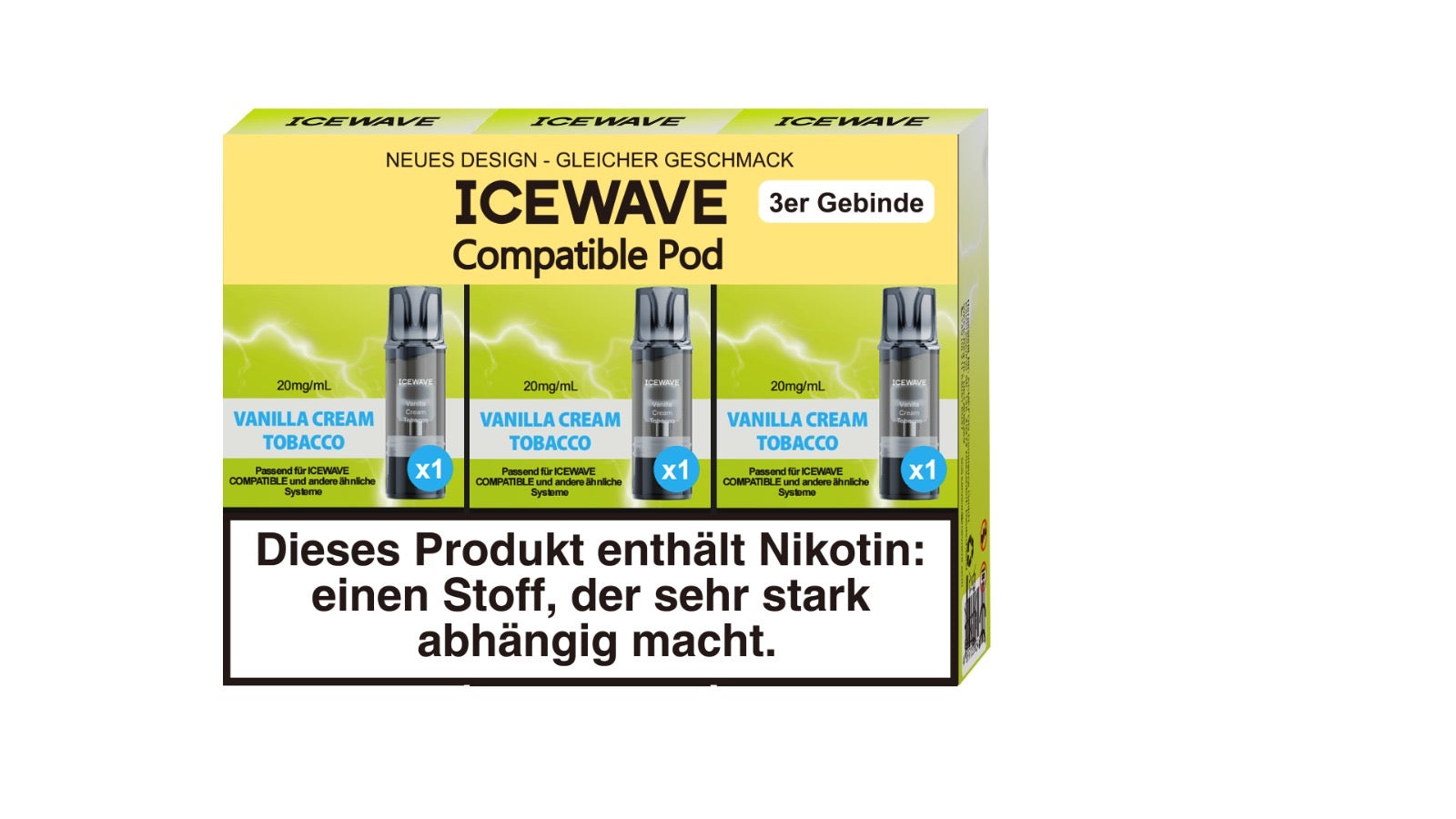 ICEWAVE - Vanilla Cream Tobacco - 3er Pack