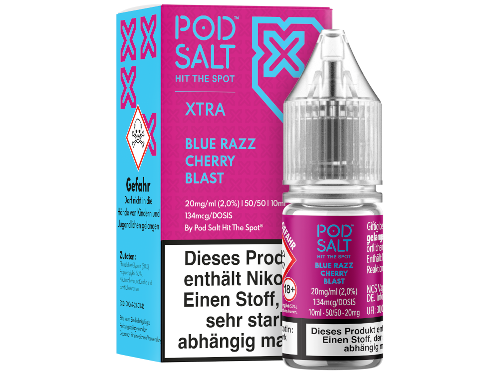 Pod Salt X - Nikotinsalz Liquid - Blue Razz Cherry Blast