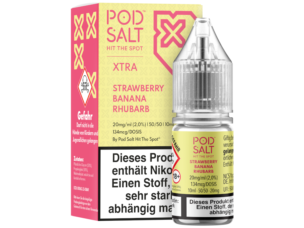 Pod Salt X - Nikotinsalz Liquid - Strawberry Banana Rhubarb