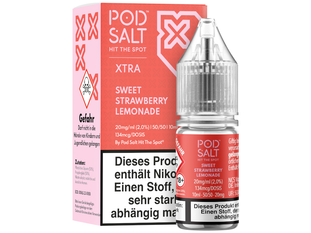 Pod Salt X - Nikotinsalz Liquid - Sweet Strawberry Lemonade