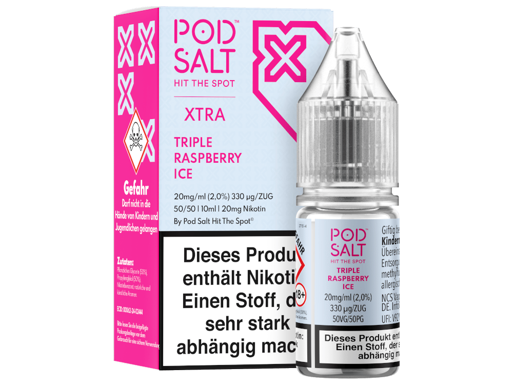 Pod Salt X - Nikotinsalz Liquid - Triple Raspberry Ice