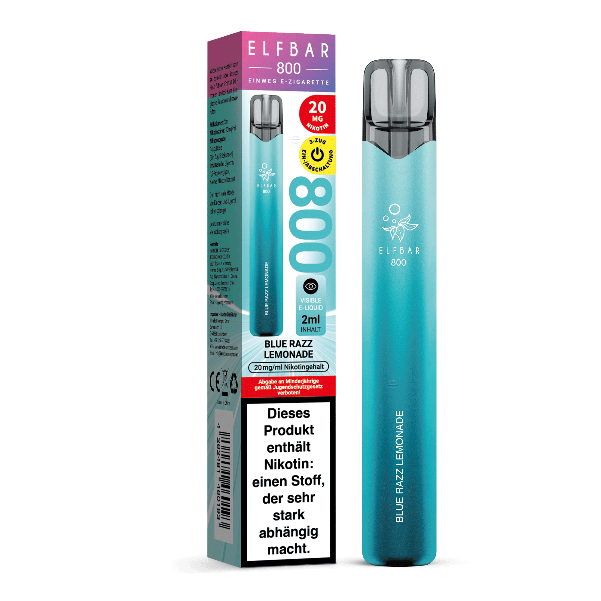 Elfbar 800 - Blue Razz Lemonade - OHNE NIKOTIN