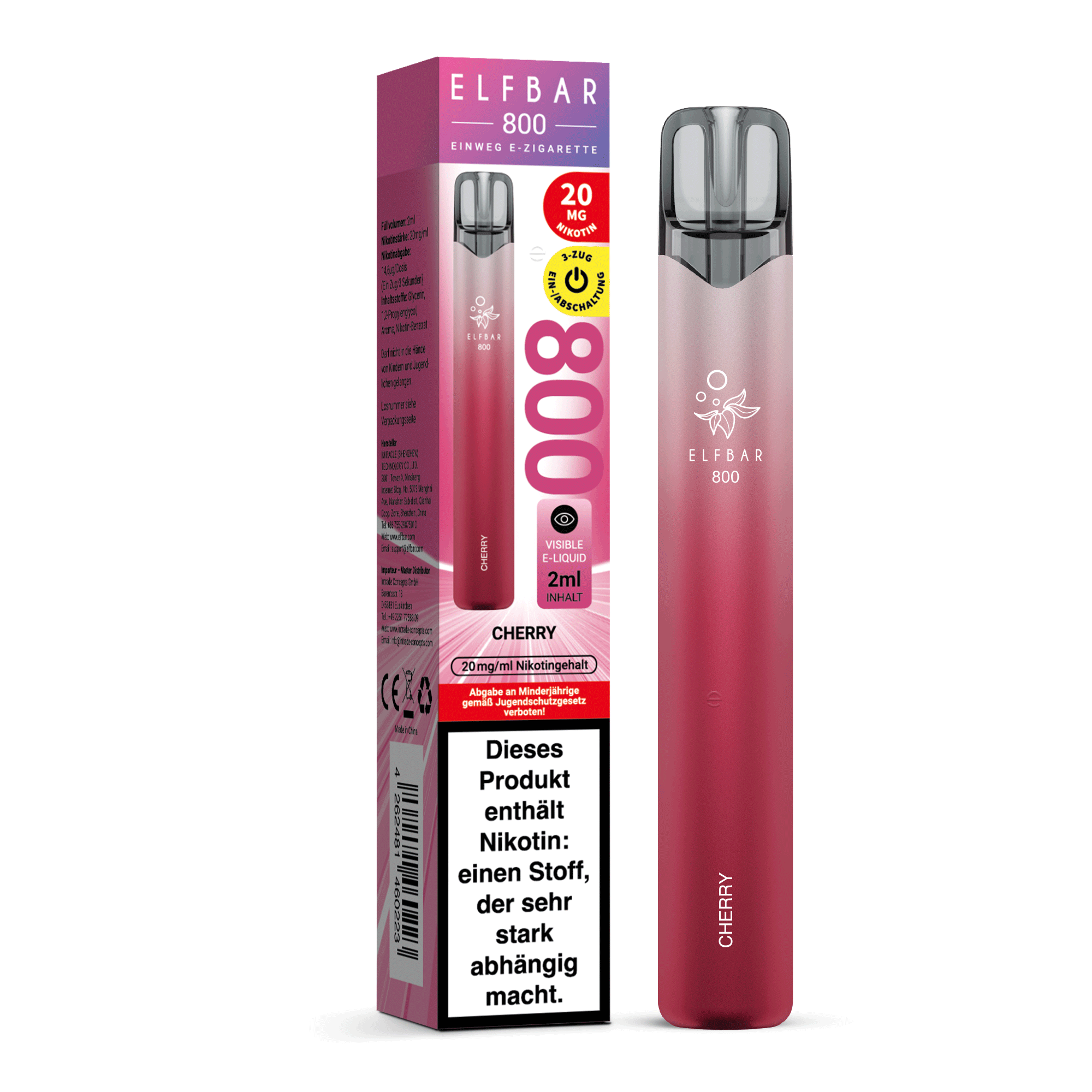 Elfbar 800 - Cherry - OHNE NIKOTIN