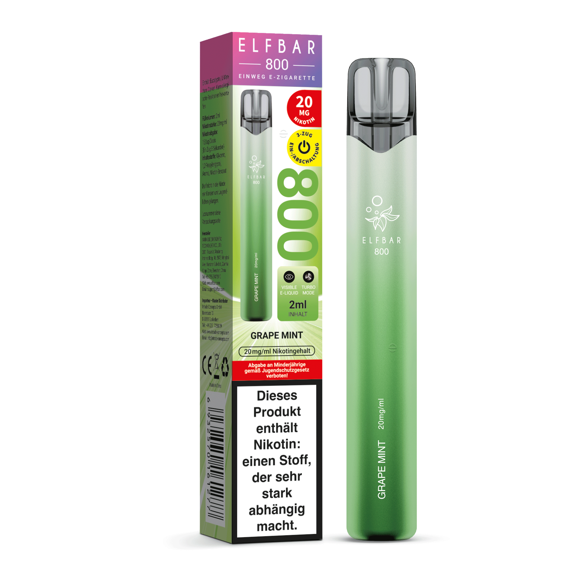 Elfbar 800 - Grape Mint - OHNE NIKOTIN