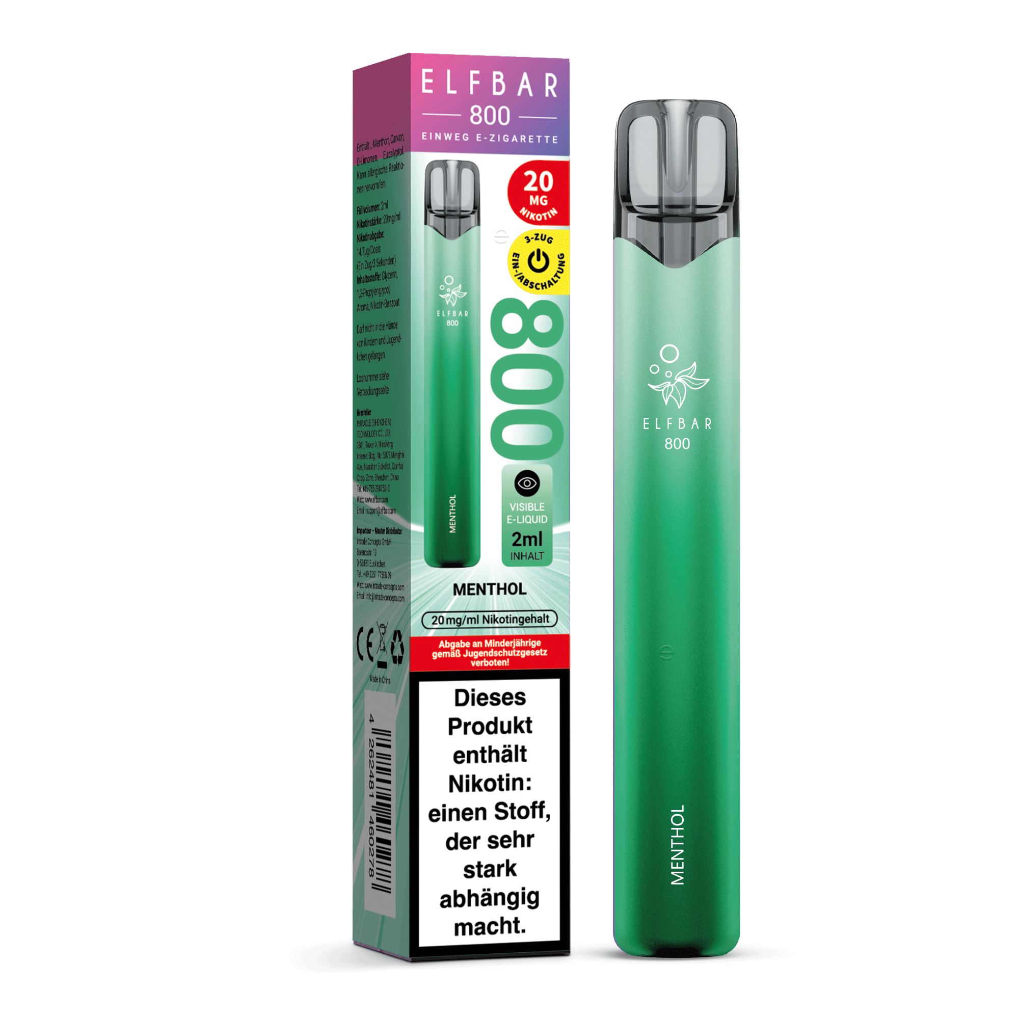Elfbar 800 - Menthol - OHNE NIKOTIN