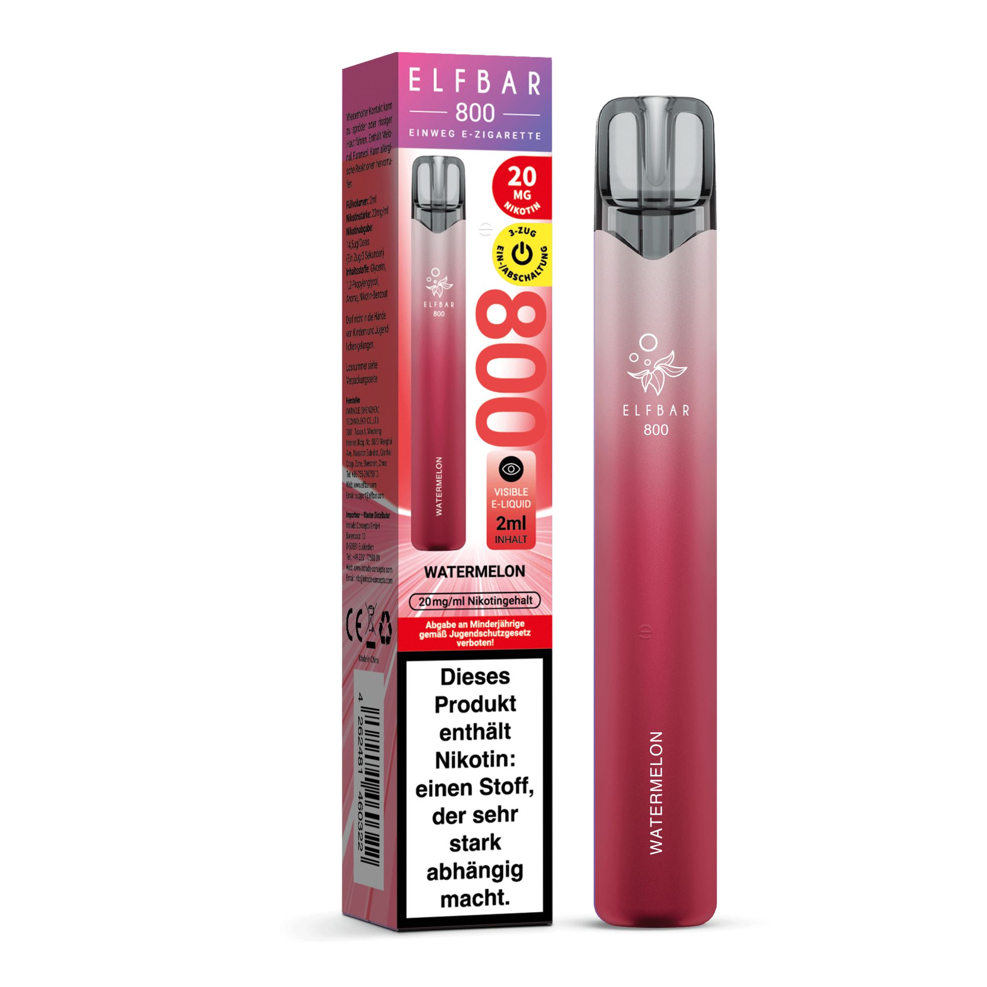 Elfbar 800 - Watermelon - OHNE NIKOTIN