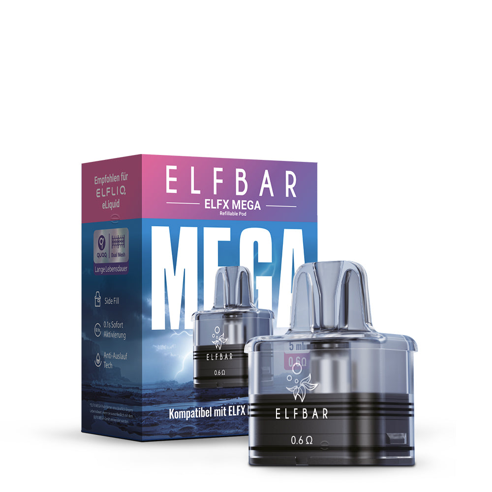 Elfbar- ELFX MEGA Pod - 0.6 Ohm Leere Pods - 5ml