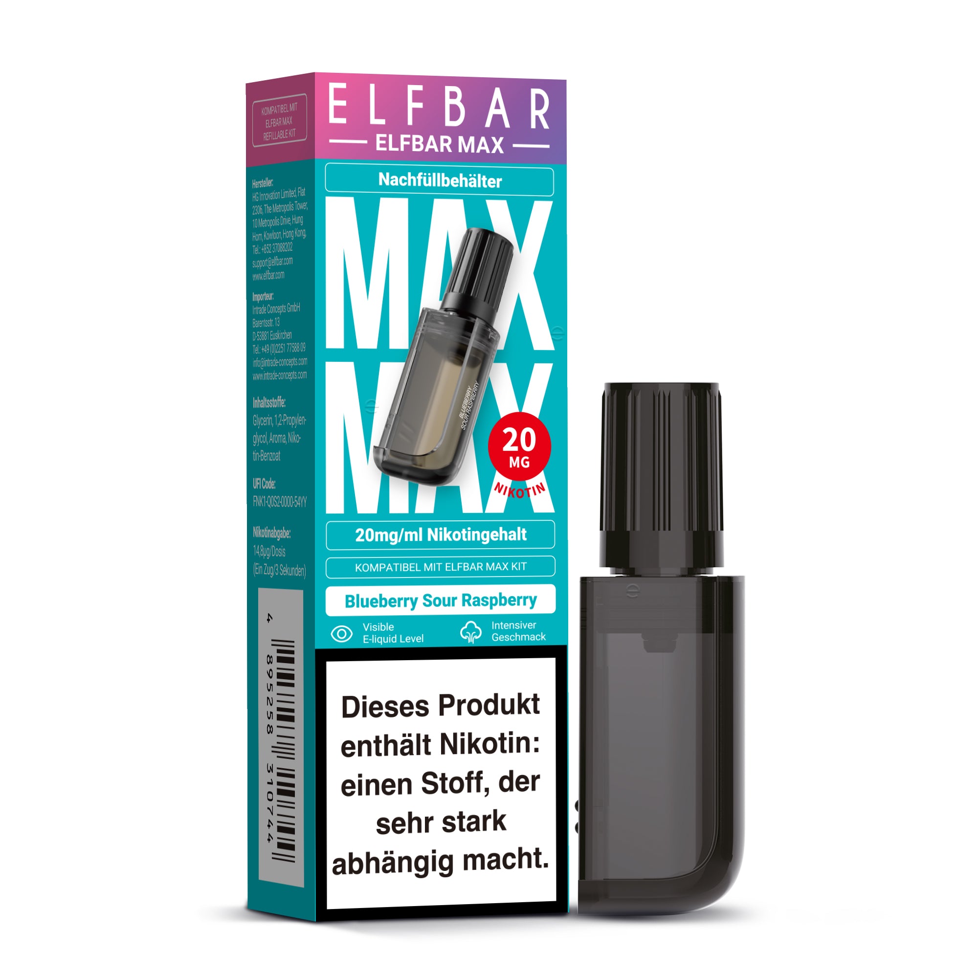 Elfbar MAX Pod - Blueberry Sour Raspberry - 10ml
