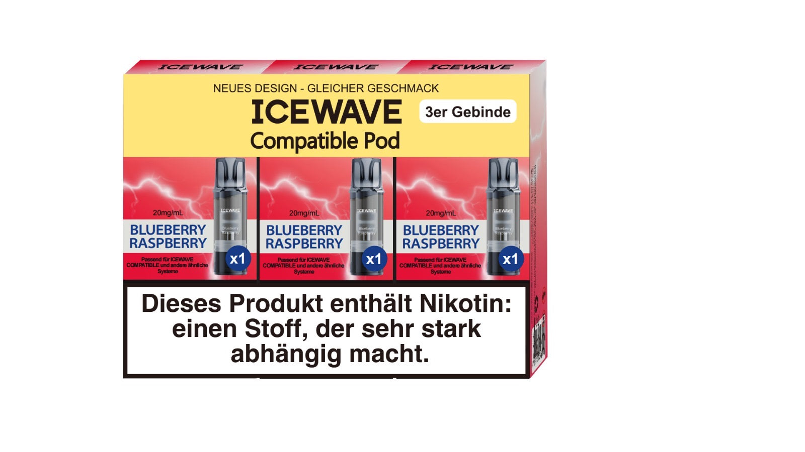 ICEWAVE - Blueberry Raspberry - 3er Pack