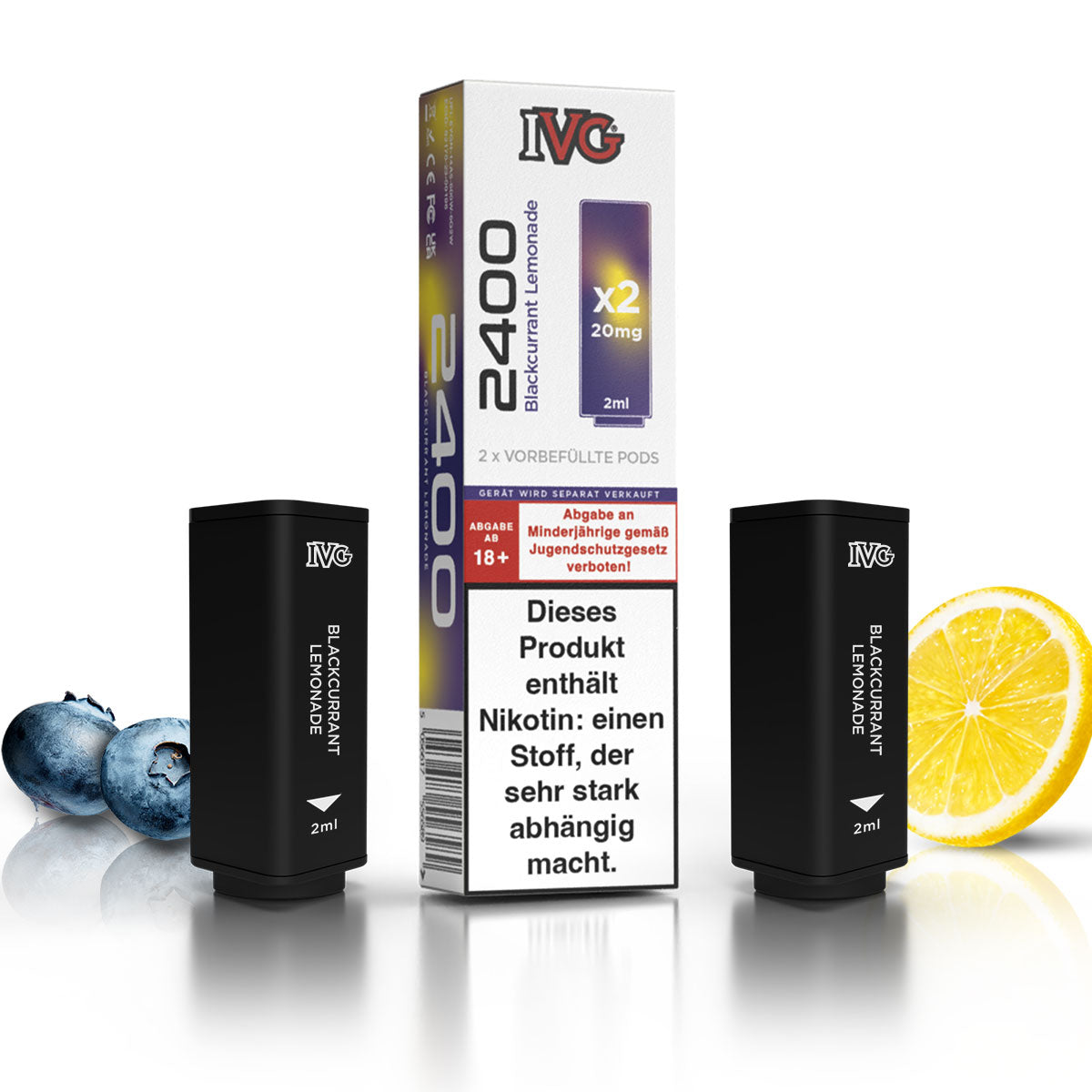 IVG 2400 - Blackcurrant Lemonade - 2er Pack - 4-Pod System