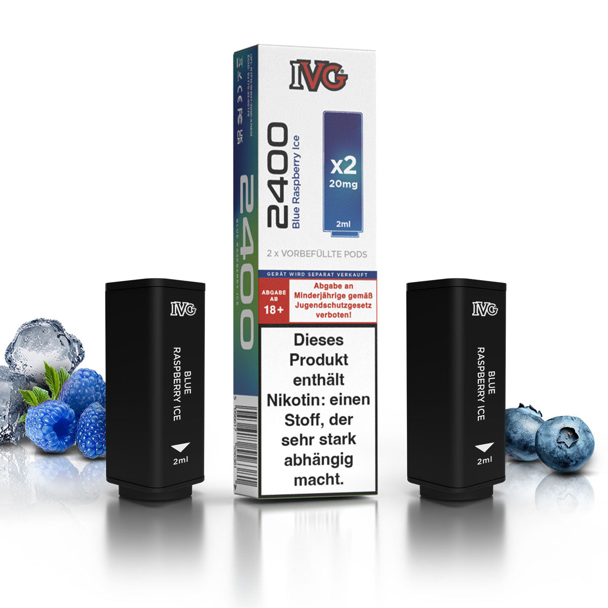 IVG 2400 - Blue Raspberry Ice - 2er Pack - 4-Pod System