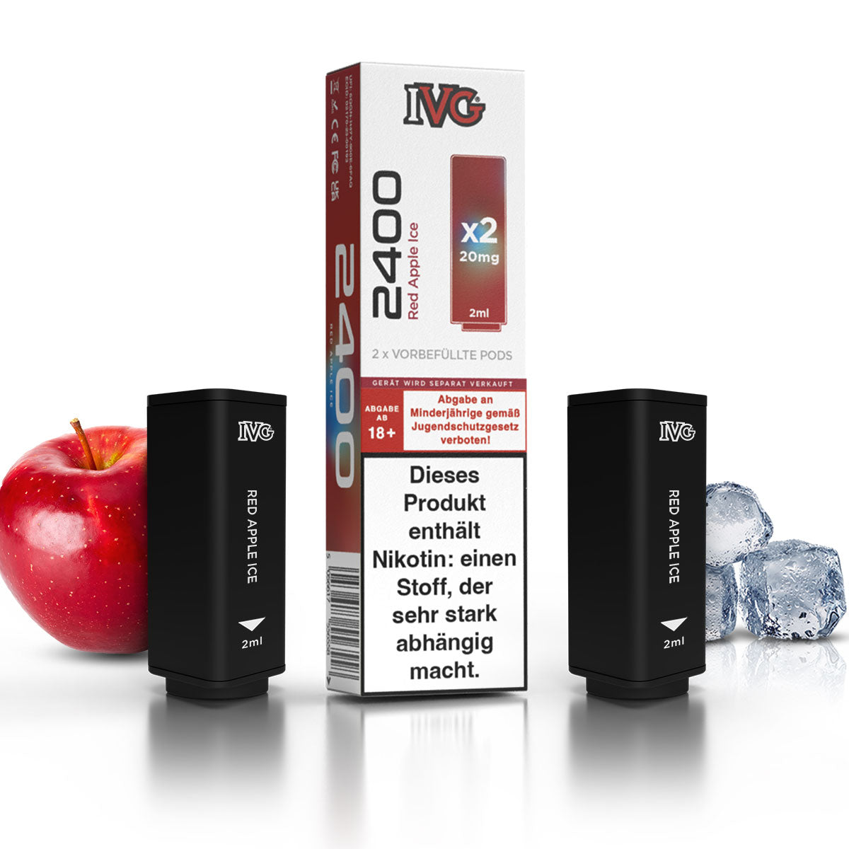 IVG 2400 - Red Apple Ice - 2er Pack - 4-Pod System