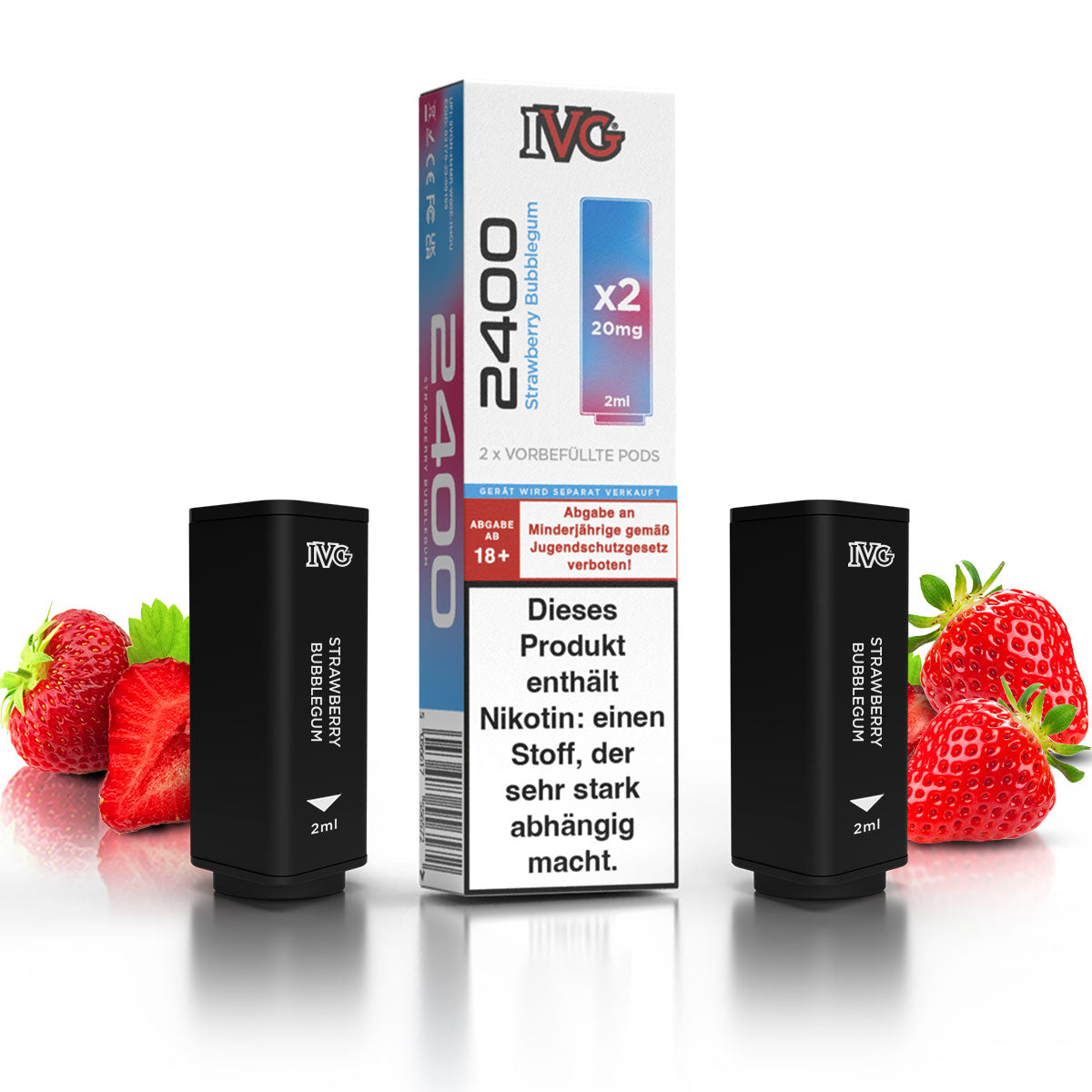 IVG 2400 - Strawberry Bubblegum - 2er Pack - 4-Pod System