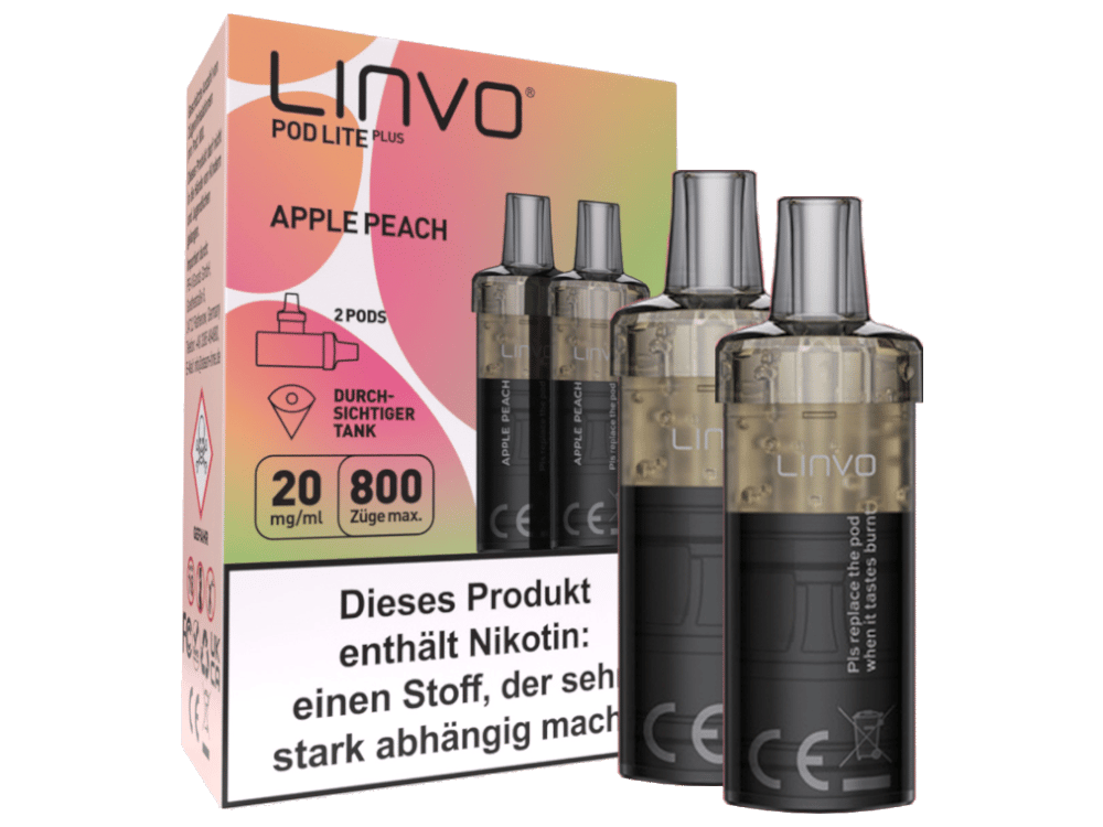 Linvo - Pod Lite Plus Cartridge 20 mg/ml (2 Stück pro Packung) - Apple Peach
