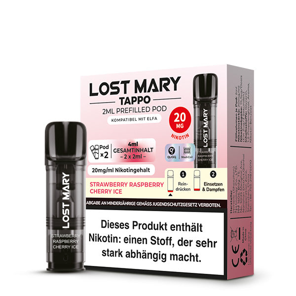 TAPPO Pod - Strawberry Raspberry Cherry Ice - 2er Pack