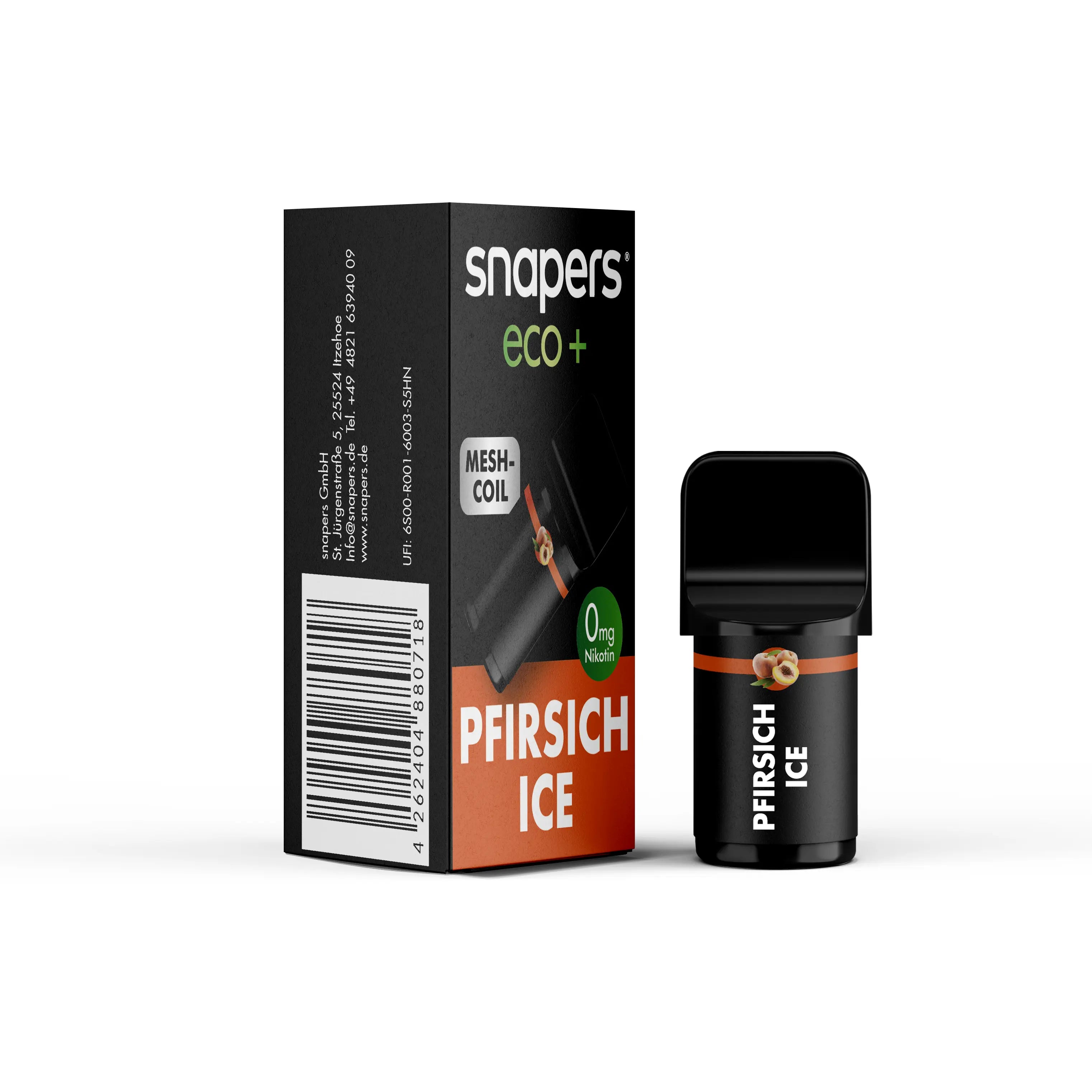 Snapers Eco+ 800 - Pfirsich Ice - OHNE NIKOTIN