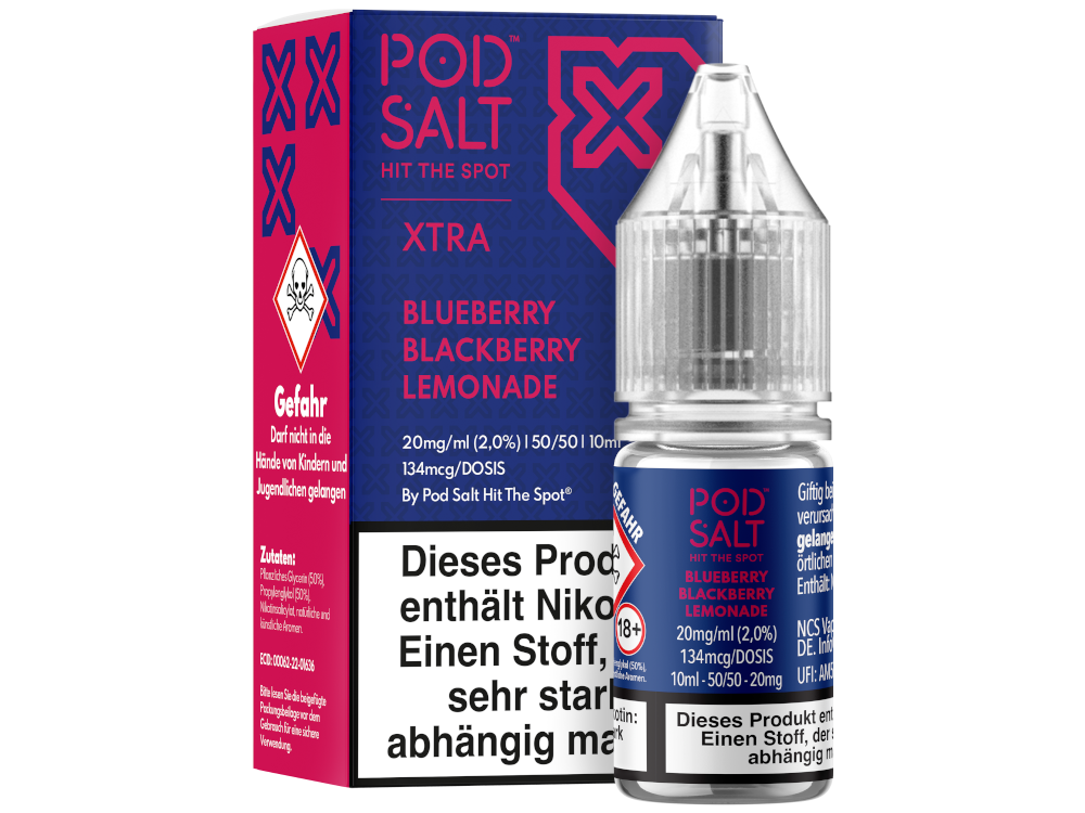 Pod Salt X - Nikotinsalz Liquid  - Blueberry Blackberry Lemonade