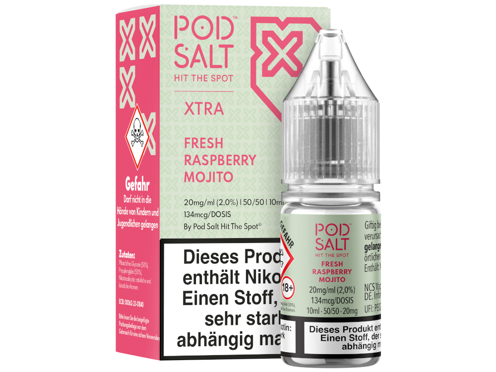 Pod Salt X - Nikotinsalz Liquid  - Fresh Raspberry Mojito
