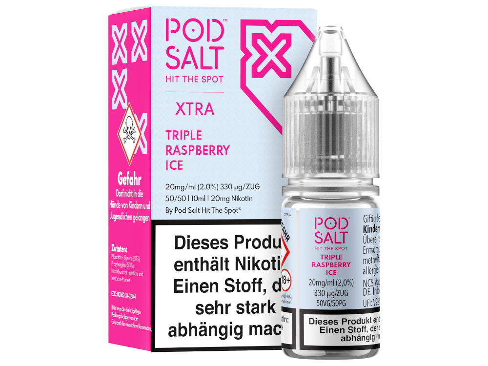 Pod Salt X - Nikotinsalz Liquid  - Triple Raspberry Ice