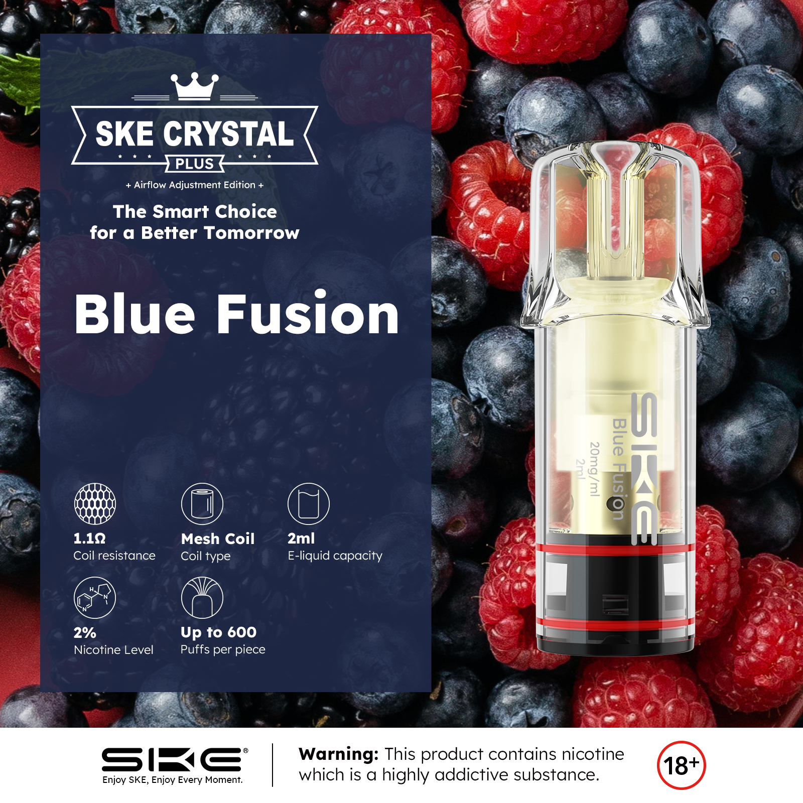 SKE Crystral Plus Pod - Blue Fusion - 2er Pack