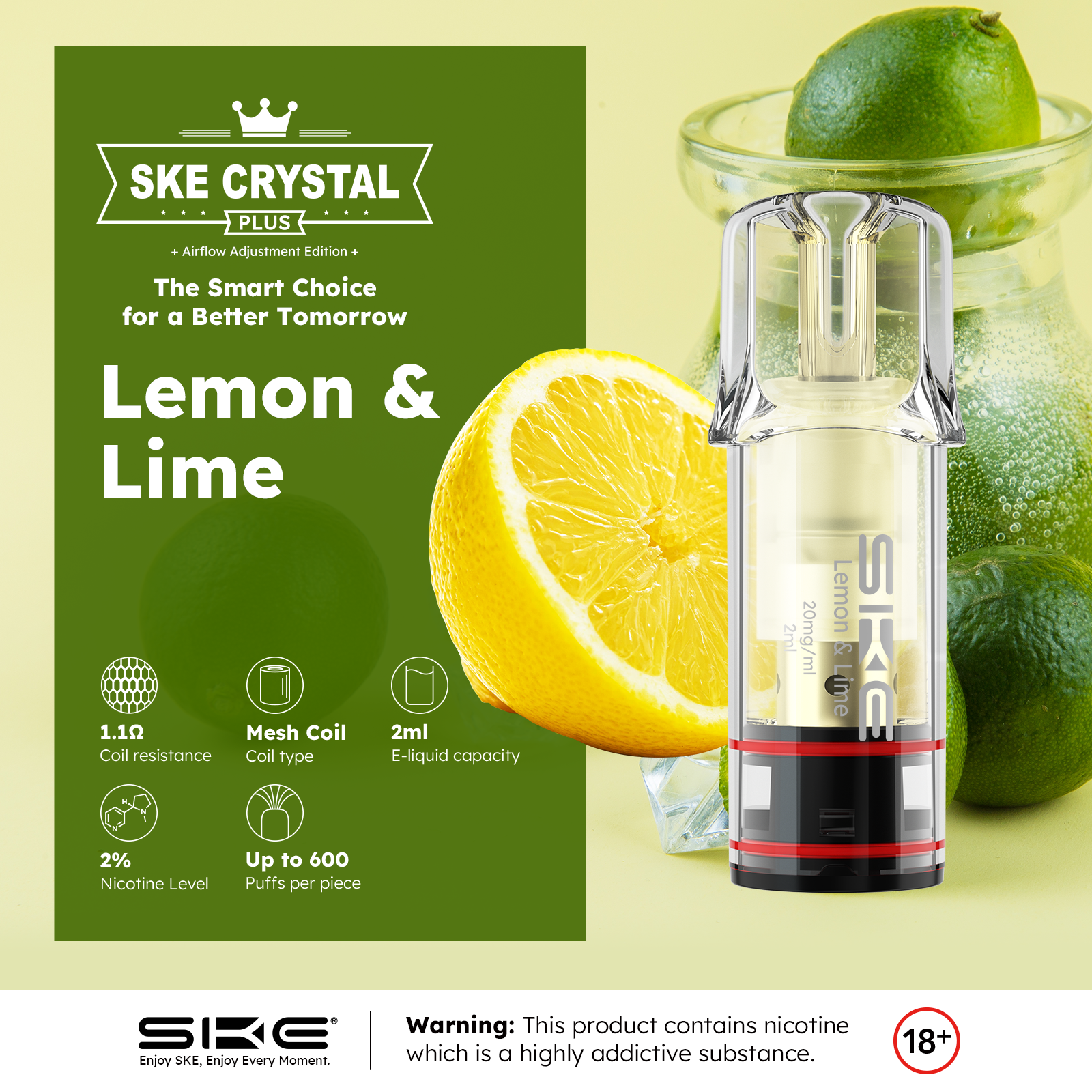 SKE Crystral Plus Pod - Lemon & Lime - 2er Pack