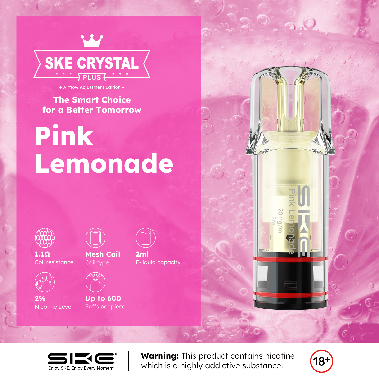 SKE Crystral Plus Pod - Pink Lemonade - 2er Pack