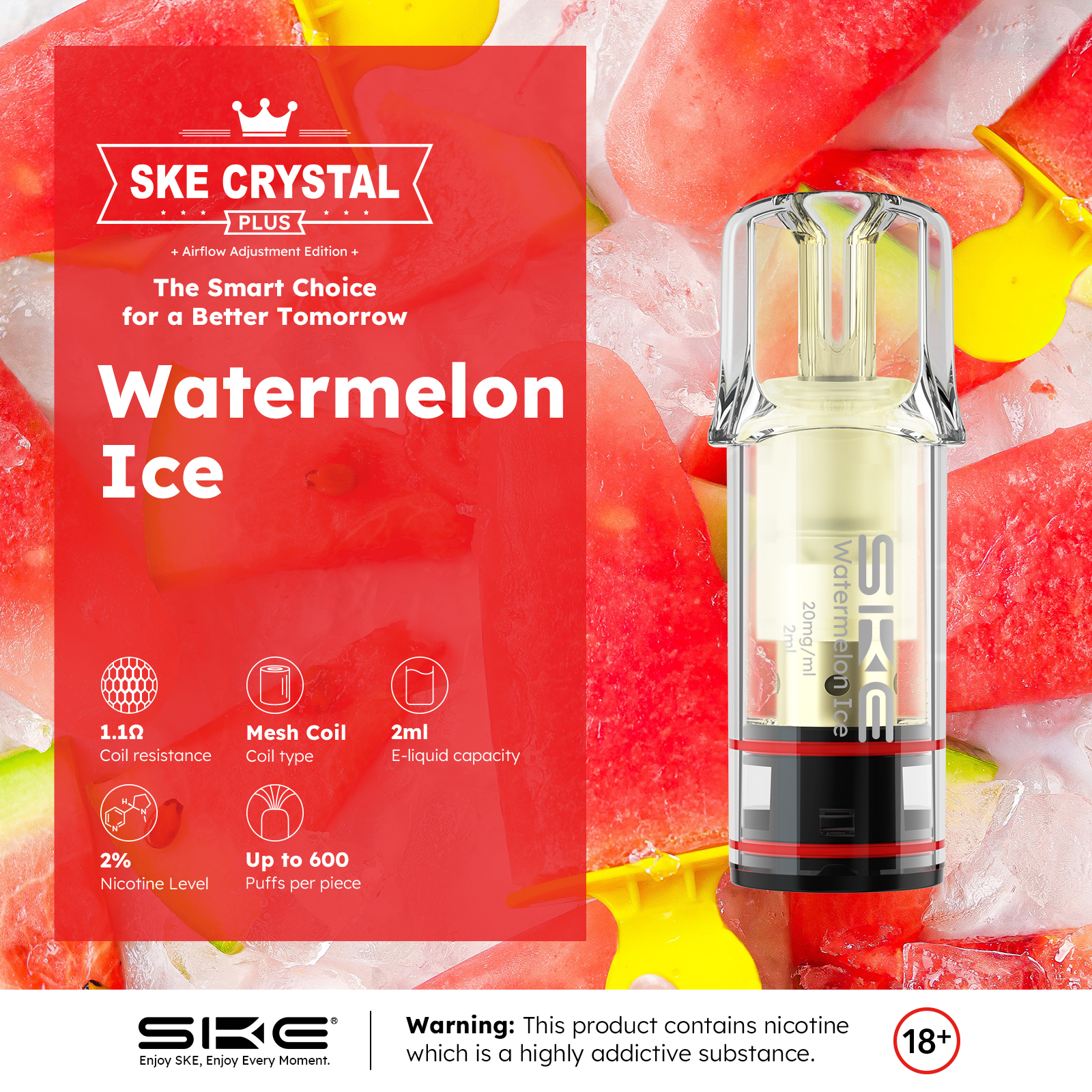 SKE Crystral Plus Pod - Watermelon Ice - 2er Pack